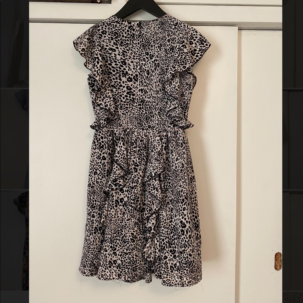 BCBGirls Cheetah Print Sleeveless Ruffle Dress